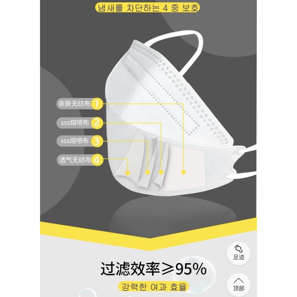 Combo 10 khẩu trang KF94 kháng khuẩn 4 lớp màu đen trắng | BigBuy360 - bigbuy360.vn