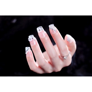Bộ 24 Móng Tay Giả Đính Đá M27 (keo sẵn)