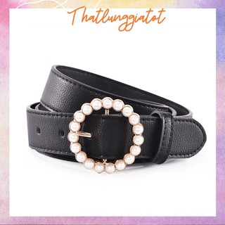 Thắt lưng nữ mặt tròn, đính hạt bản 2.8cm TL070 (Hỗ trợ bấm lỗ, cắt dây nịt) - Thắt Lưng Giá Tốt