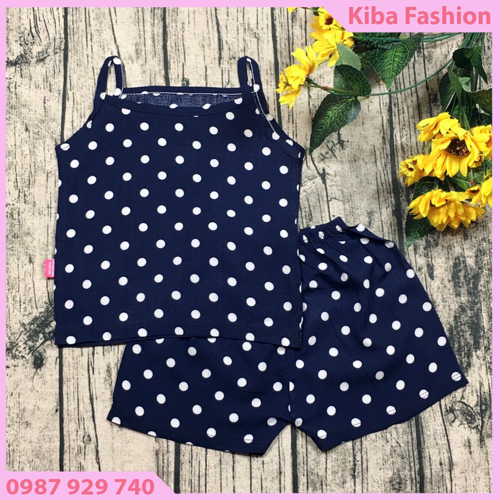 Bộ Lanh áo 2 dây quần đùi (tole - lanh) mềm mịn mát cho bé gái 5-15kg - L2D020- quần áo sơ sinh, đồ sơ sinh