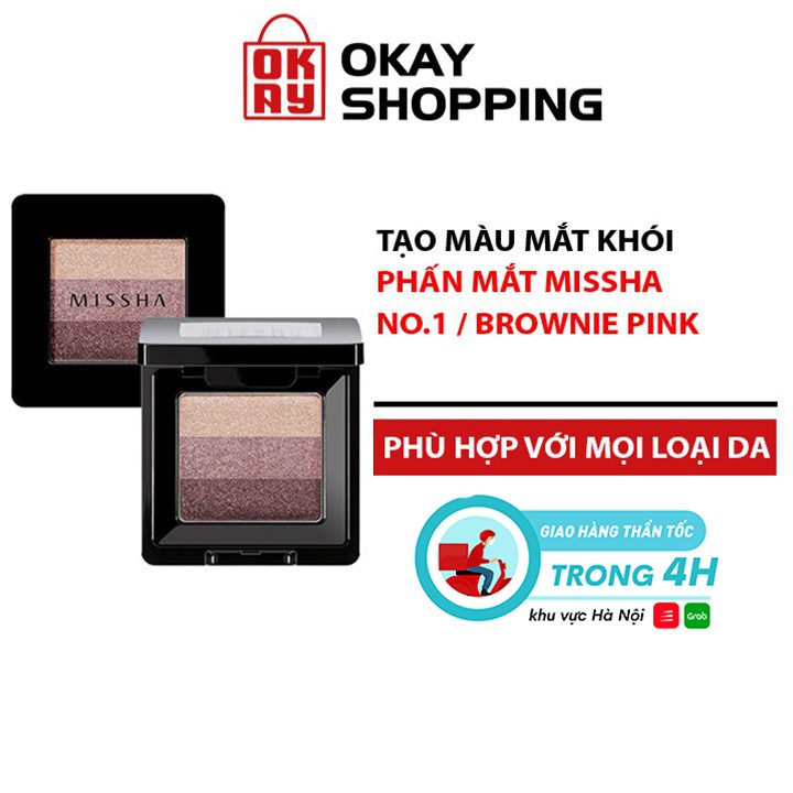 Phấn Mắt 3 màu Missha Triple Shadow No.1 Brownie Pink 1.5g