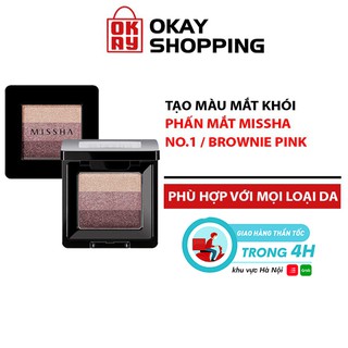 Phấn mắt 3 màu missha triple shadow no.1 brownie pink 1.5g