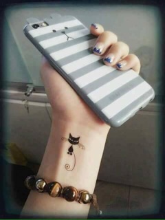 Xăm dán tatoo nhịp tim - hoa - bướm