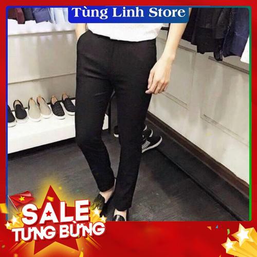 Quần âu sắn gấu màu đen, dáng hàn quốc, không xù không nhăn không bám bụi - Áo sơ mi công sở cao cấp -Hàng nhập khẩu