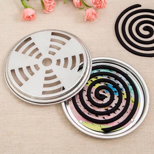 [Sỉ 5.5K] Hộp đựng nhang muỗi bằng thép không gỉ, khay đựng nhang muỗi có nắp đậy an toàn khogiasi247