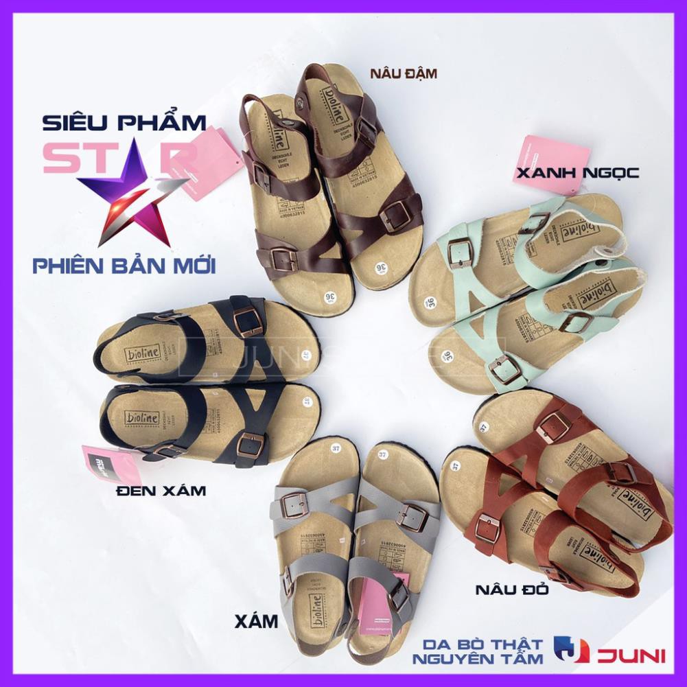 [SIÊU PHẨM MỚI RA MẮT] J04 - Dép sandal da bò thật Unisex - Đế trấu - Juni Store