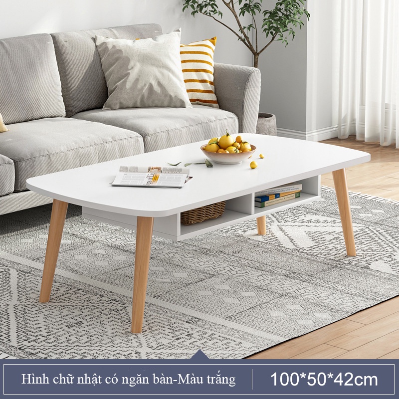 Bàn trà bàn sofa chân gỗ tự nhiên