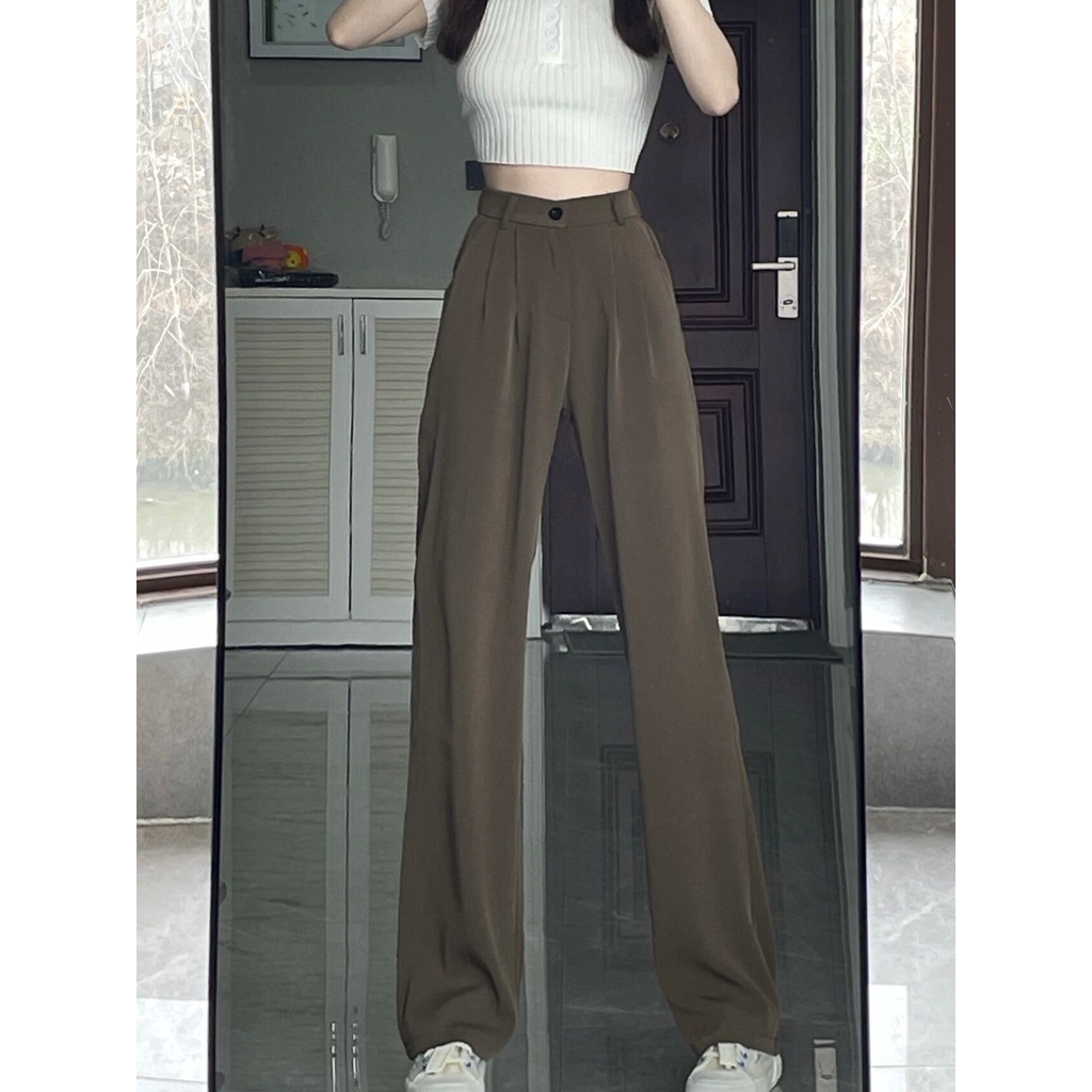 Quần Dài Nữ Ống Rộng Lưng Cao Thời Trang Hàn Quốc