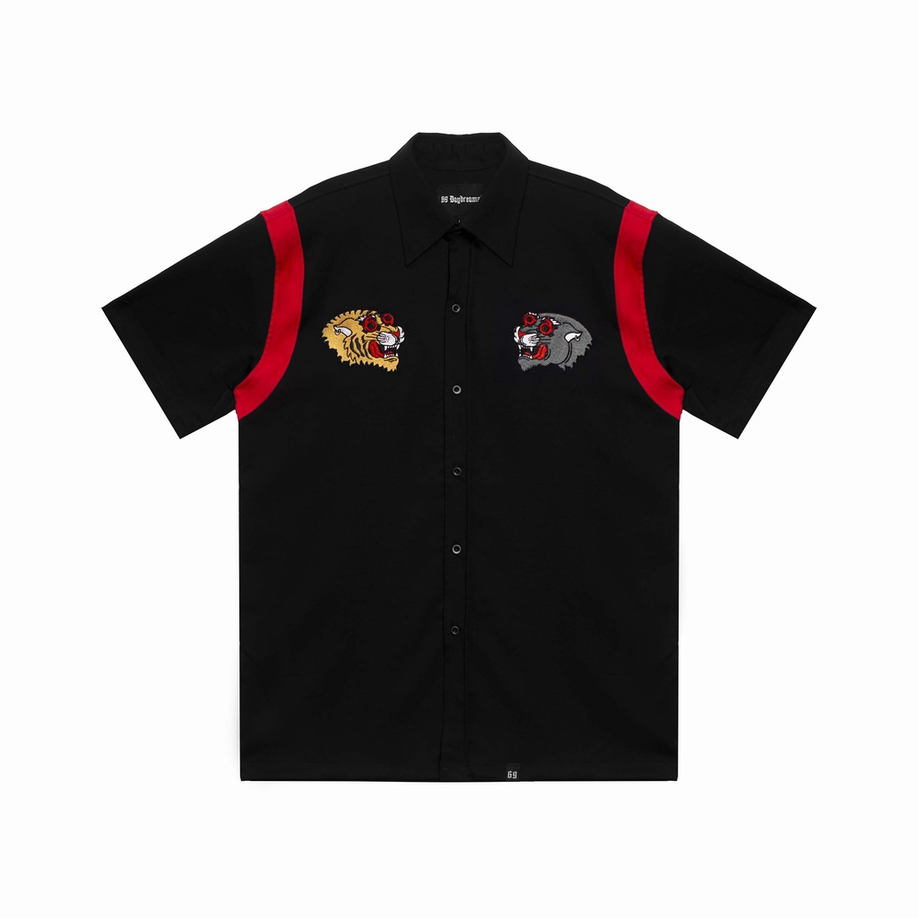 69 DAYDREAMS - Áo Sơ Mi BLACK TIGER&LEO SHIRT