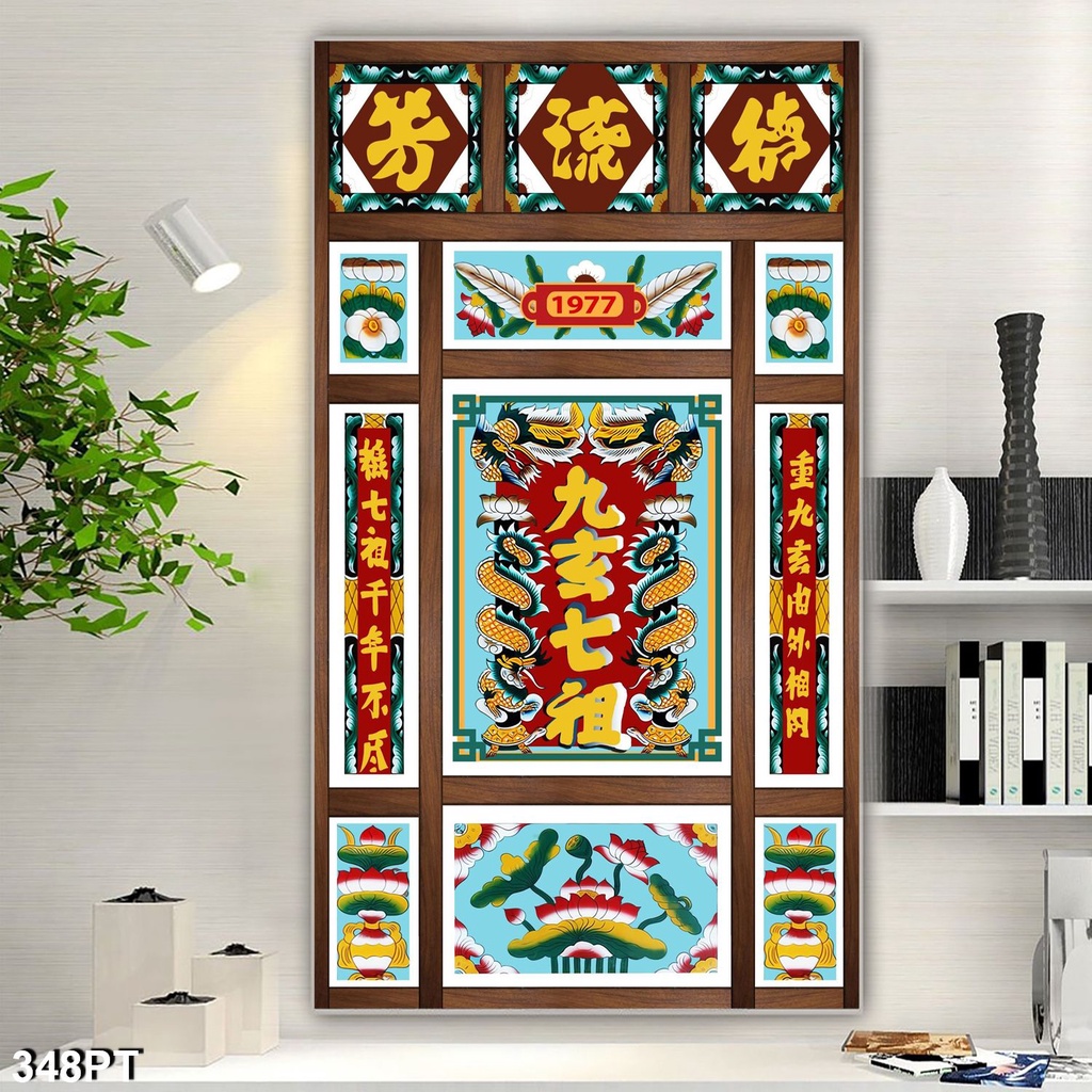 Tranh Cửu Huyền Thất Tổ In Theo Kích Thước Yêu Cầu Có Keo Dán