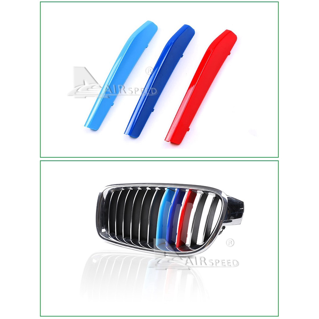 Set 3 miếng dán trang trí ga lăng tản nhiệt xe hơi BMW 5 Series GT F07 F10 G30 E60