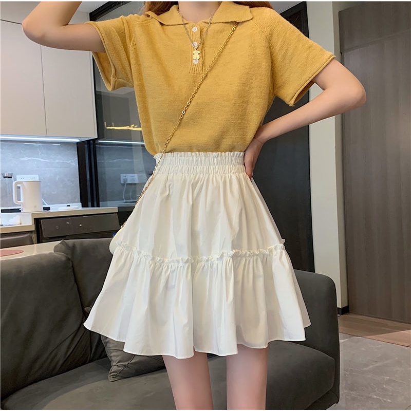 Chân váy xòe lưng thun kiểu dáng thời trang trẻ trung dành cho nữ