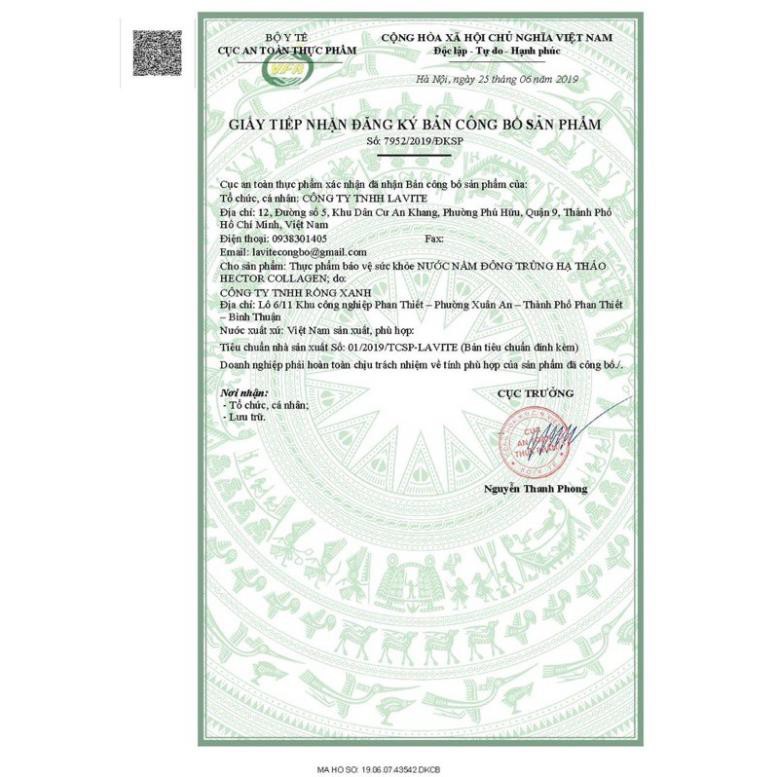 Nước đông trùng hạ thảo Hector Collagen | Thế Giới Skin Care