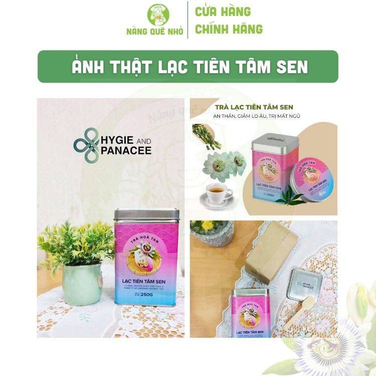 Trà Lạc Tiên Tâm Sen HYGIE Giúp Ngủ Ngon Giảm Căng Thẳng Dạng Hòa Tan