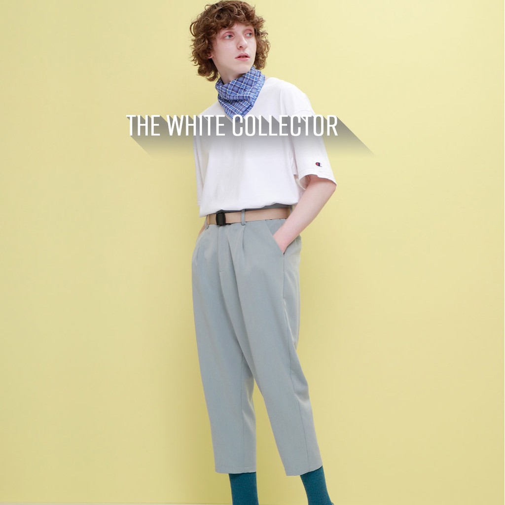 Áo Champion Basic T425 - Trắng AUTH  Hàn Quốc