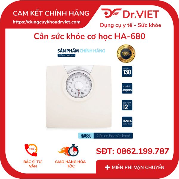 CÂN SỨC KHỎE CƠ HỌC HA-680 (HIỂN THỊ SỐ CÂN CHÍNH XÁC VỚI THIẾT KẾ ĐƠN GIẢN,SANG TRỌNG,HIỆN ĐẠI,NHIỀU MÀU SẮC) - DR VIET