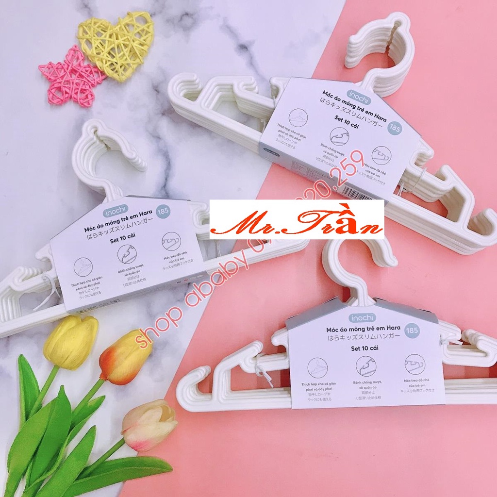 Set 10 móc phơi quần áo cho bé mã inochi