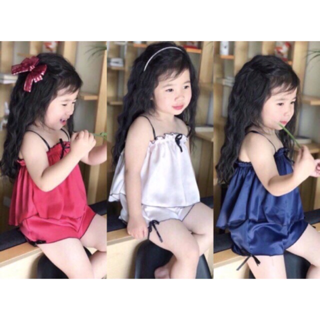 bộ phi lụa size 8-22kg bé gái