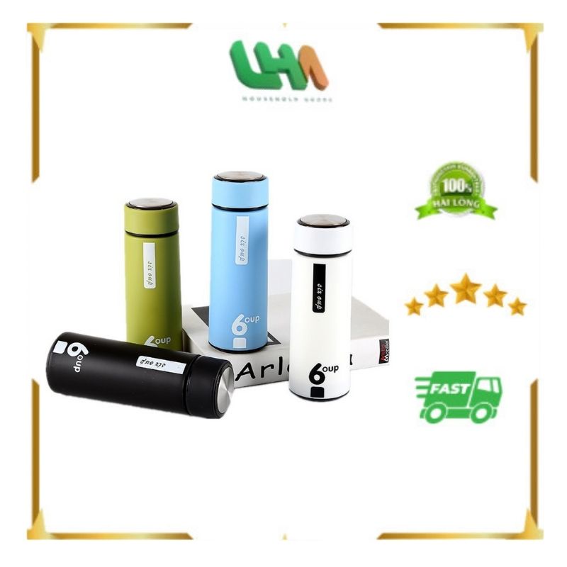 Bình nước thủy tinh 2 lớp giữ nhiệt chống nóng dung tích 450ml cute (thanh lý)