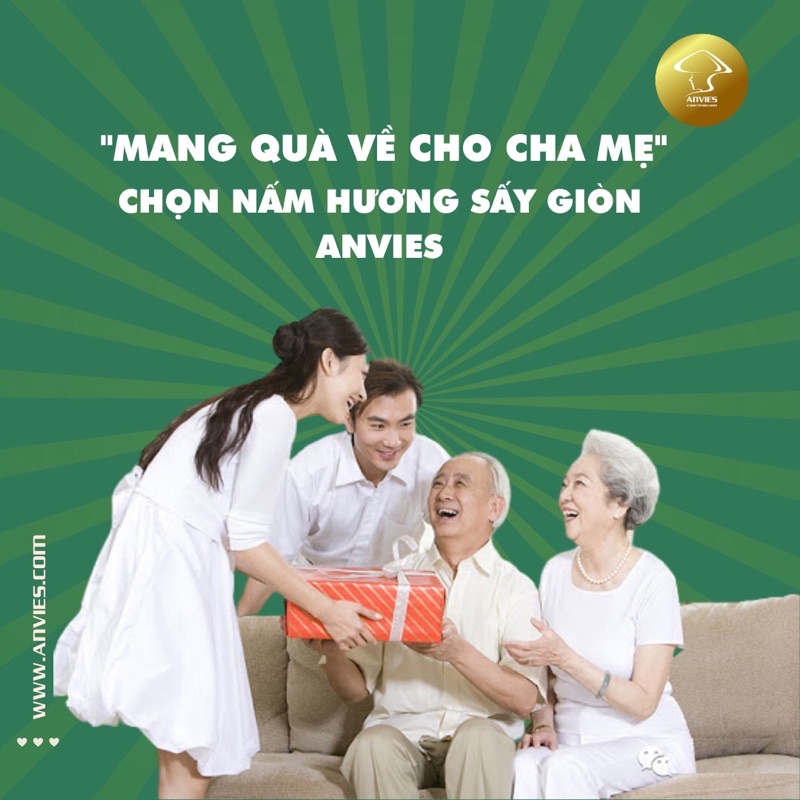 Nấm hương sấy giòn ăn liền Anvies nguyên vị 30g- đồ ăn nhẹ Healthy- ít calo,giàu đạm thực vật - Tốt cho em bé& mẹ bầu