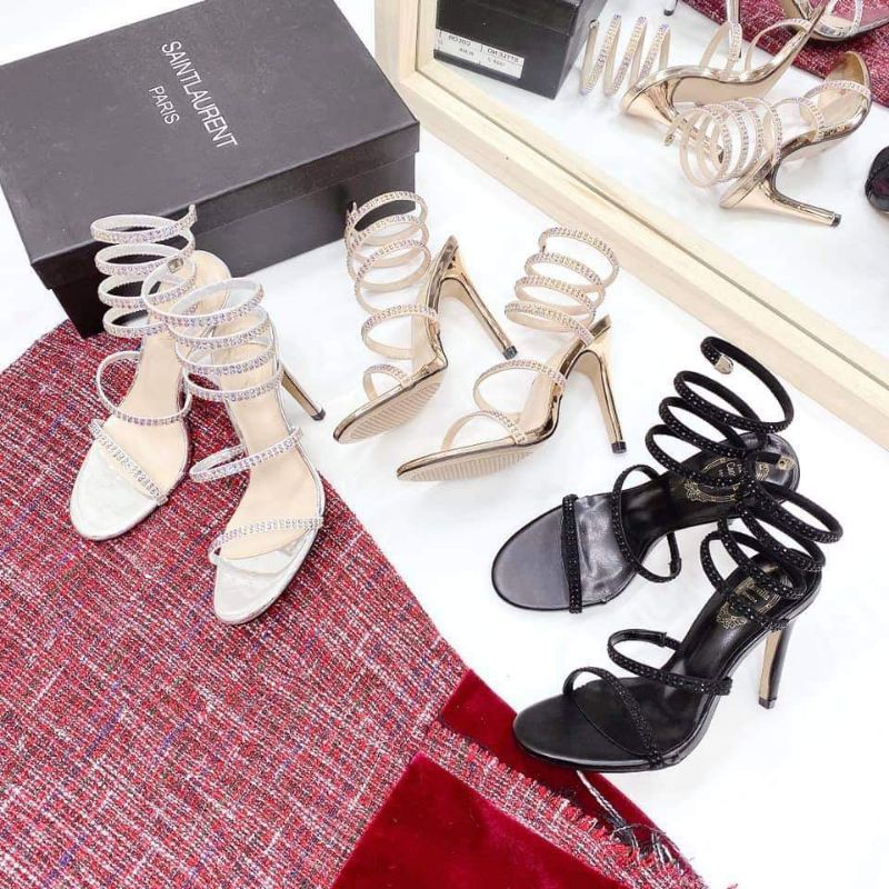 Giày cao gót sandal đá quấn