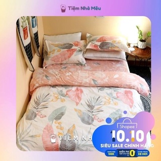 ( ẢNH THẬT )Bộ Chăn Ga Gối Cotton 3D✨m6/m8/2m-Tiệm Nhà Mêu✨Set 4 Món 2 Vỏ gối ,drap , vỏ chăn Chăn Lá Mùa Thu Mềm Mát