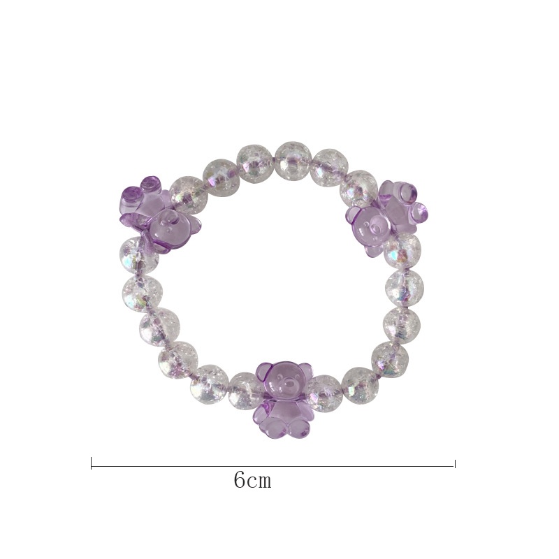 Dây Buộc Tóc Co Giãn Đính Hạt Pha Lê Hình Gấu Dễ Thương Phong Cách Nhật Hàn Cho Nữ