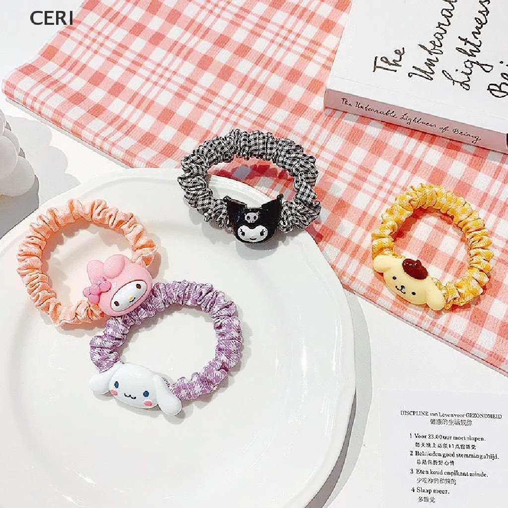 Dây Cột Tóc Bản Lớn In Họa Tiết Hoạt Hình Chó Cinnamon Cho Nữ