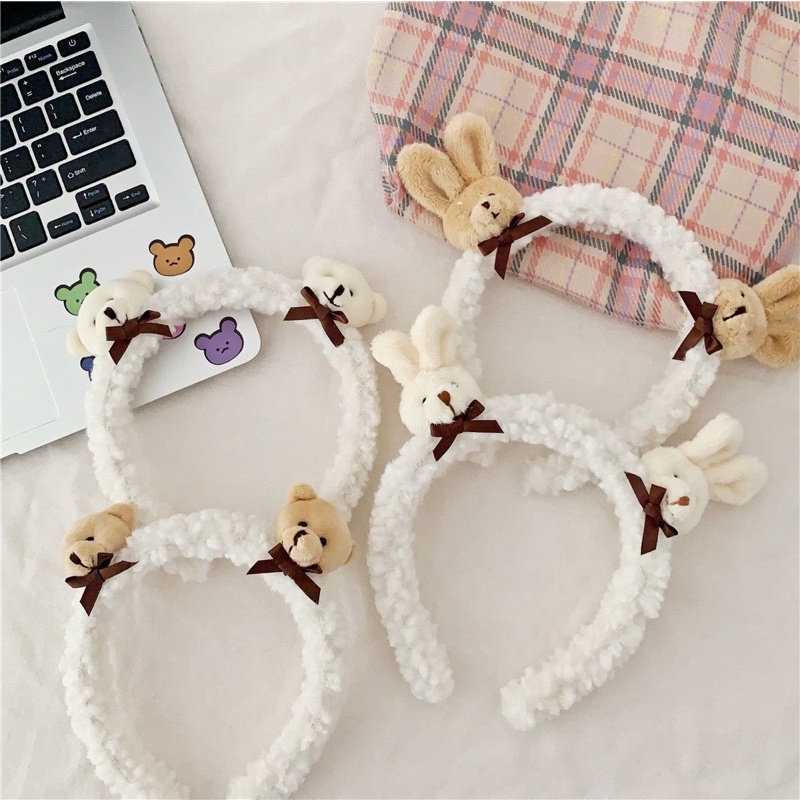 Băng đô cài tóc gấu thỏ nhỏ xinh
