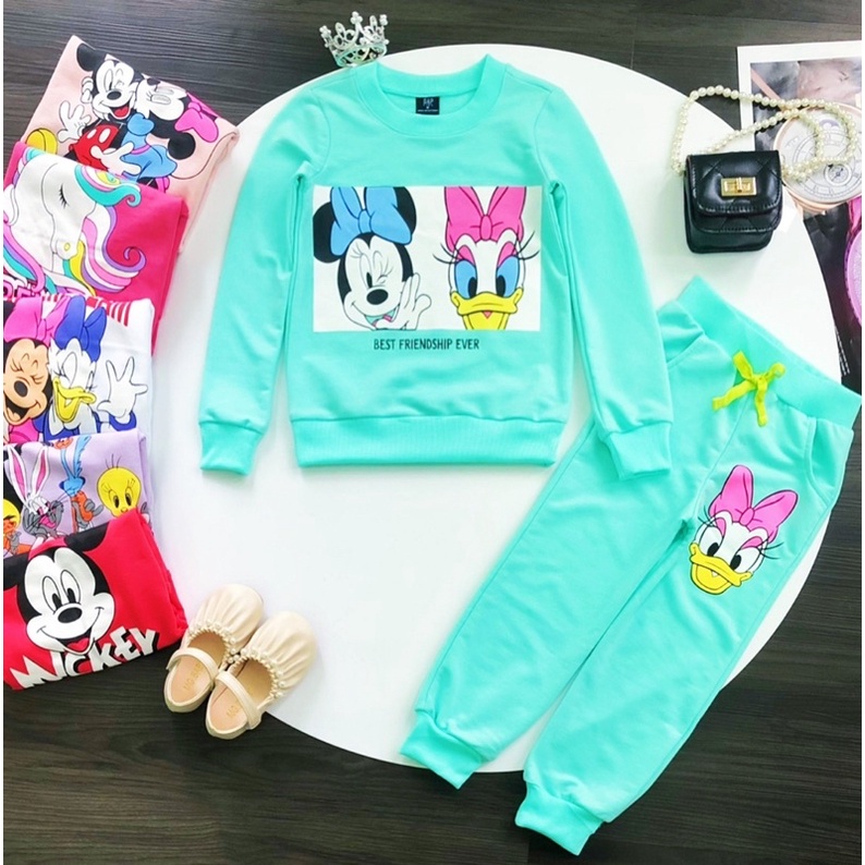 Bộ nỉ da cá g.ap bé gái đại 4-14y vnxk