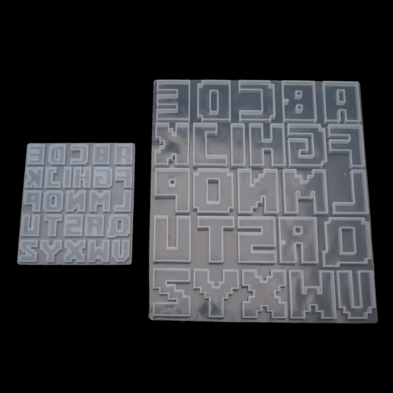 Khuôn Làm Móc Khóa Bằng Nhựa Epoxy Hình Chữ Pixel Sáng Bóng DIY