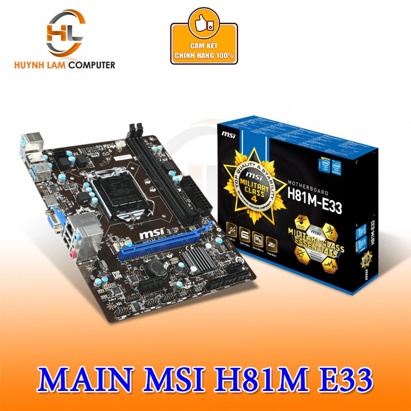 [Mã ELMS05 giảm 5% đơn 300k]Main MSI H81M E33 Chính hãng FPT Phân phối