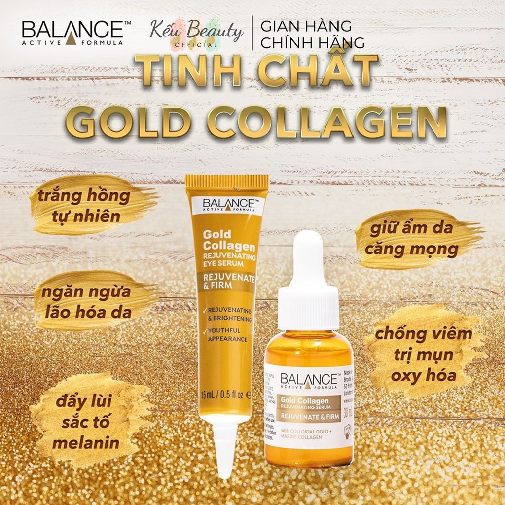 Serum Tái Tạo Và Dưỡng Da Mắt Balance Active Formula Gold Collagen Rejuvenating eye 15ml