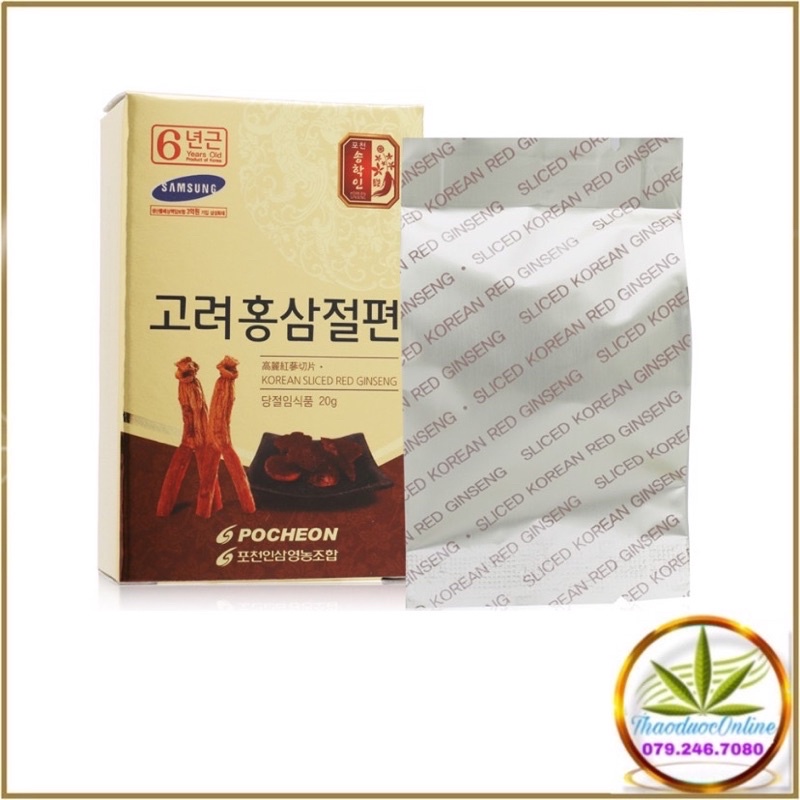 Hồng sâm lát tẩm mật ong rừng Pocheon Hàn Quốc 20g/hộp