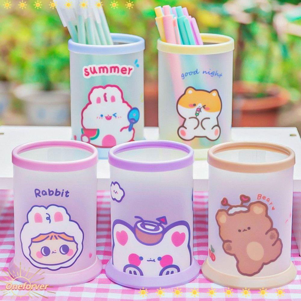 Hộp Đựng Bút Trong Suốt Họa Tiết Hoạt Hình Dễ Thương Có Thể Gập Lại