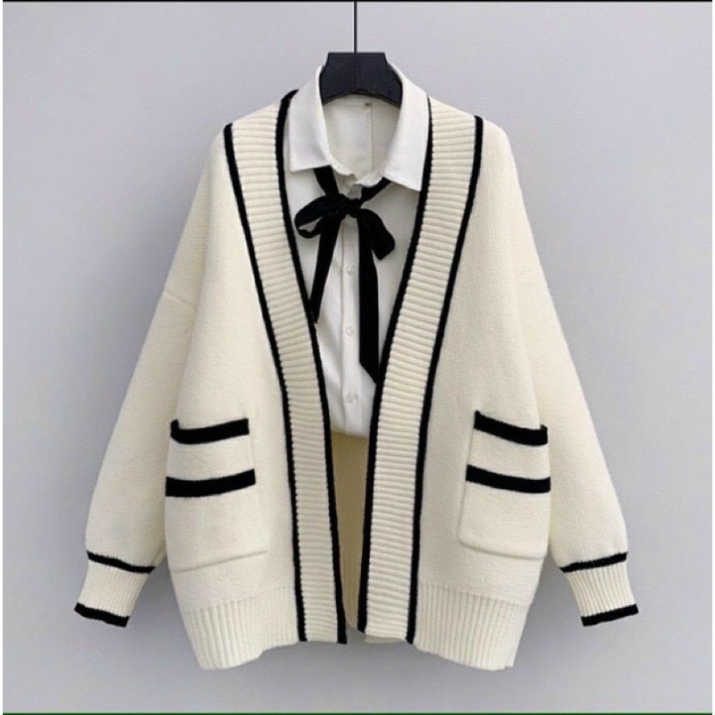 BIGSIZE Áo khoác len cardigan viền 55-95kg