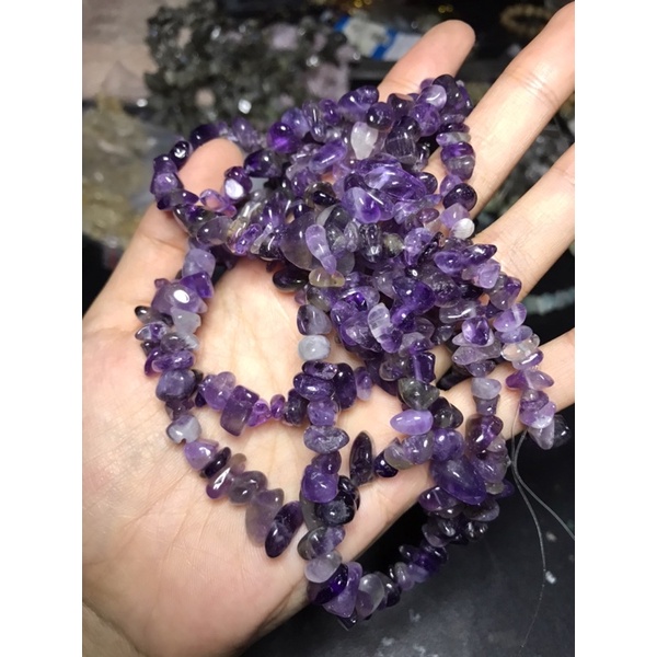 Xâu đá thanh tẩy vụn bóng xỏ lỗ làm HandMade , DIY, thanh tẩy Tarot