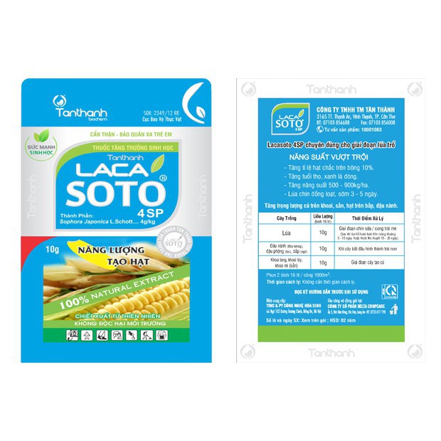 Phân bón lá, sinh trưởng LACASOTO 18g