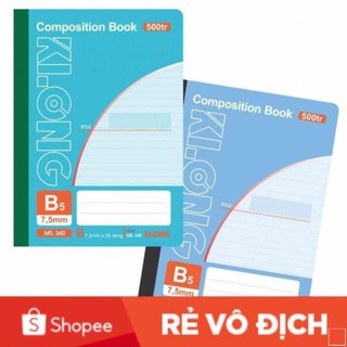 ,Sổ may dán gáy KLONG B5 Composition Book 500 trang, MS: 340