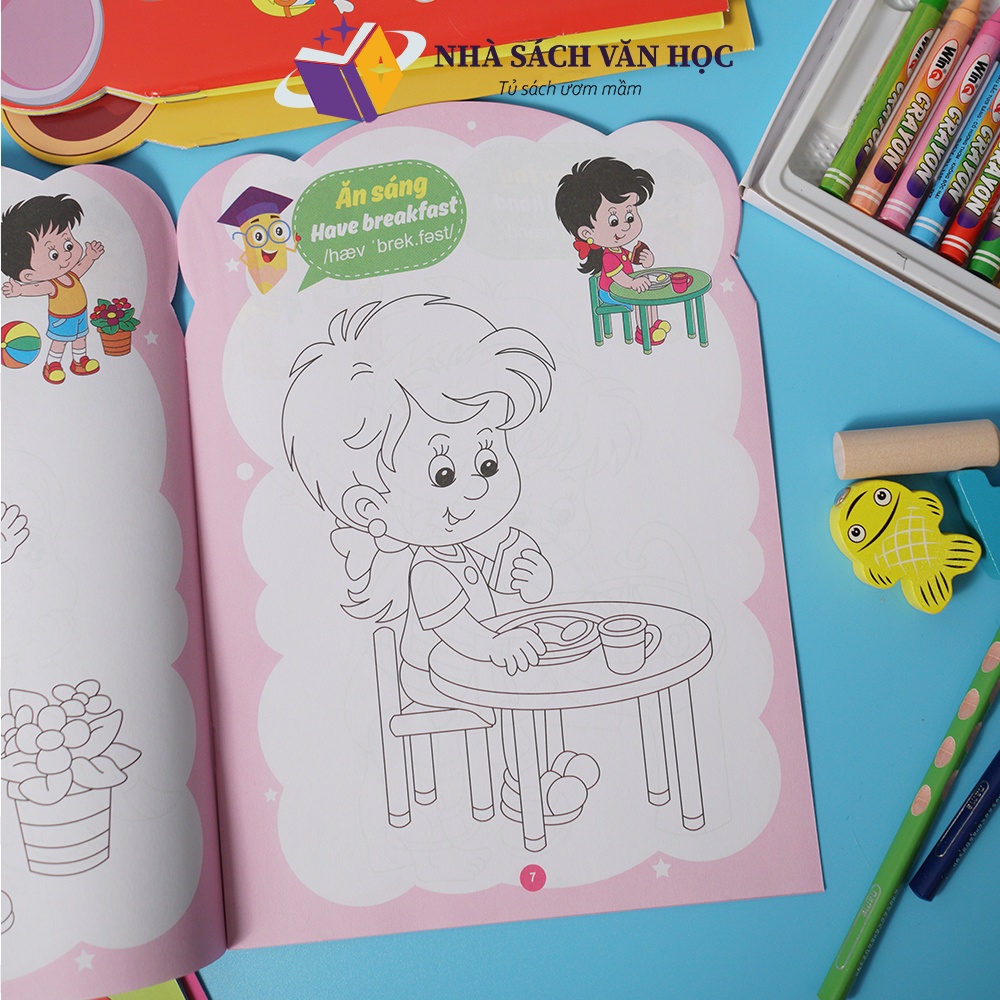 Sách Bé Tô Màu 8 Chủ Đề Bộ 8 Quyển Tô Màu Gấu