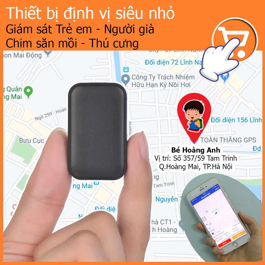 Thiết bị định vị mini dùng Pin giúp giám sát trẻ em, chim săn mồi hoặc thú cưng