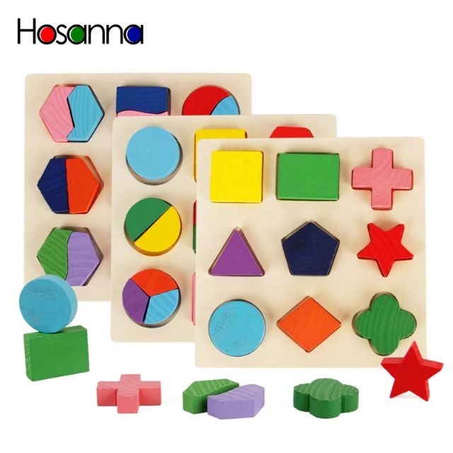 [Mã LIFETOYS1 giảm 30K đơn 99K] Combo 3 bảng xếp hình học bằng gỗ - đồ chơi phát triển tư duy trí tuệ