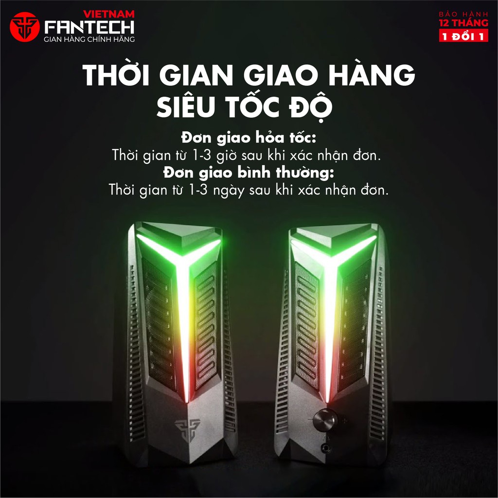 Loa Vi Tính Gaming FANTECH GS301 TRIFECTA LED RGB 6 Chế Độ Hỗ Trợ Kết Nối Bluetooth 5.0 Và AUX 3.5mm -  Hàng Chính Hãng