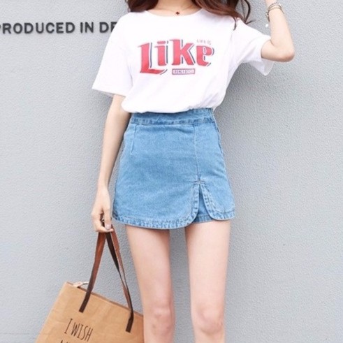 Chân Váy Jeans Chữ A Công Sở Thời Trang OHS4005 - Có Quần Trong