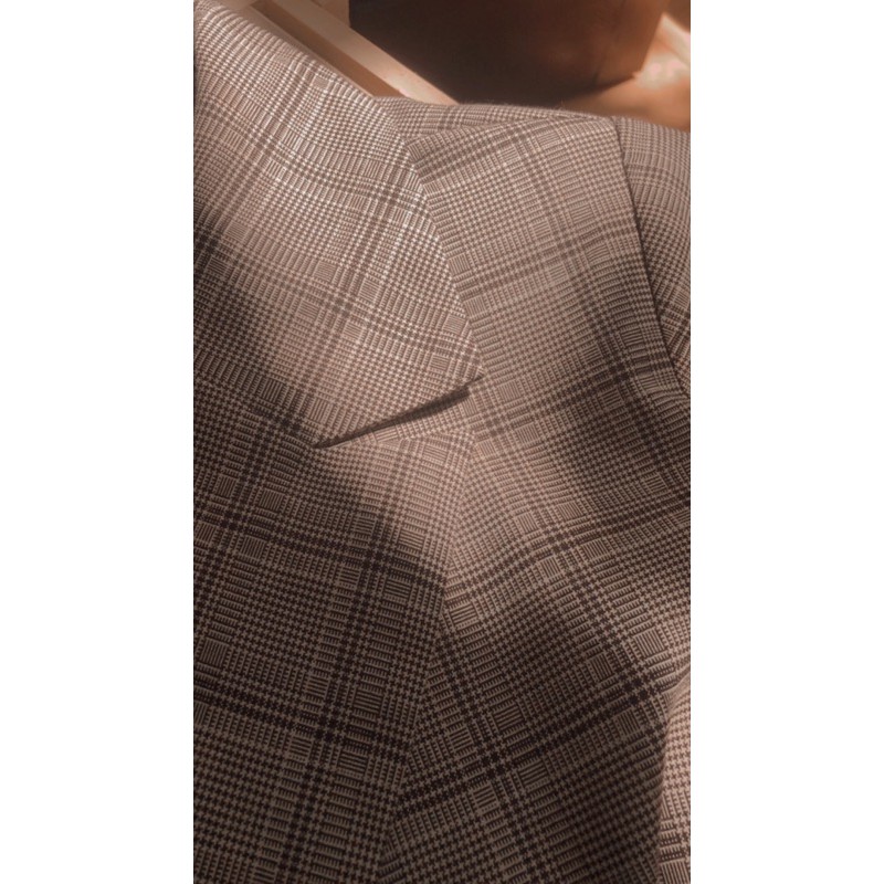 [ẢNH TỰ CHỤP-VIDEO TỰ QUAY] Áo Blaze trơn-kẻ-màu be-hồng nude-kẻ nâu tây-Hàn Quốc | BigBuy360 - bigbuy360.vn