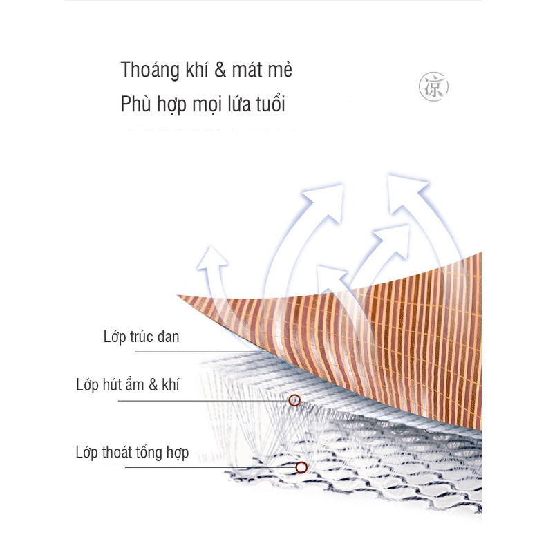 Chiếu tre điều hòa mùa hè mát lạnh loại cao cấp, chiếu trúc tăm tre gấp gọn