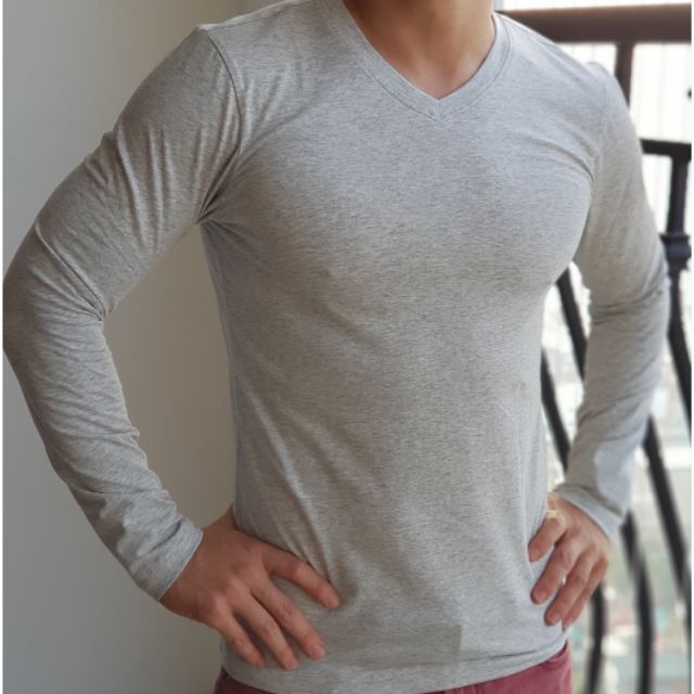 Áo body Nam dài tay cổ tim