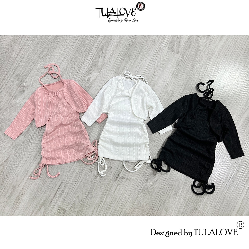 Set Váy Và Áo Cardigan Bé Gái Vải Len Cực Xinh Cho Bé, Set Bé Gái Tulalove