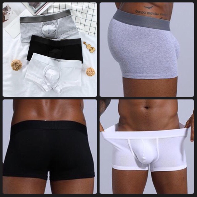 Quần lót nam dạng đùi thun cotton màu trơn