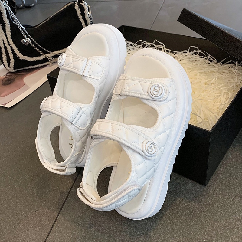 Sandal Nữ Trần Trám Hoa Trà Quai Dán Siêu Đẹp